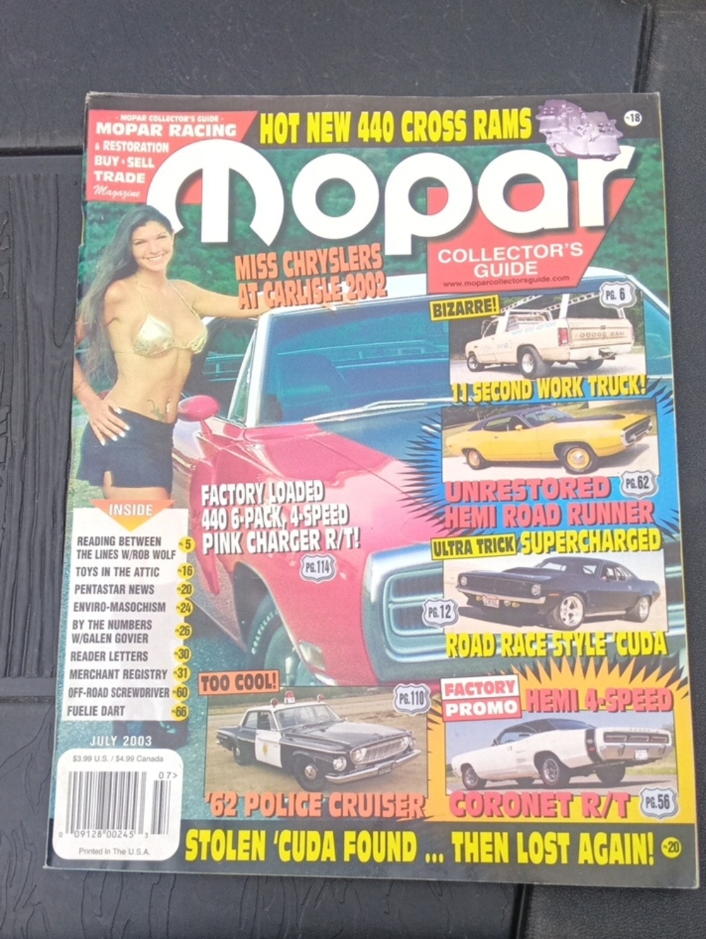 Mopar Collector's Guide Magazine - Pink Charger Cover